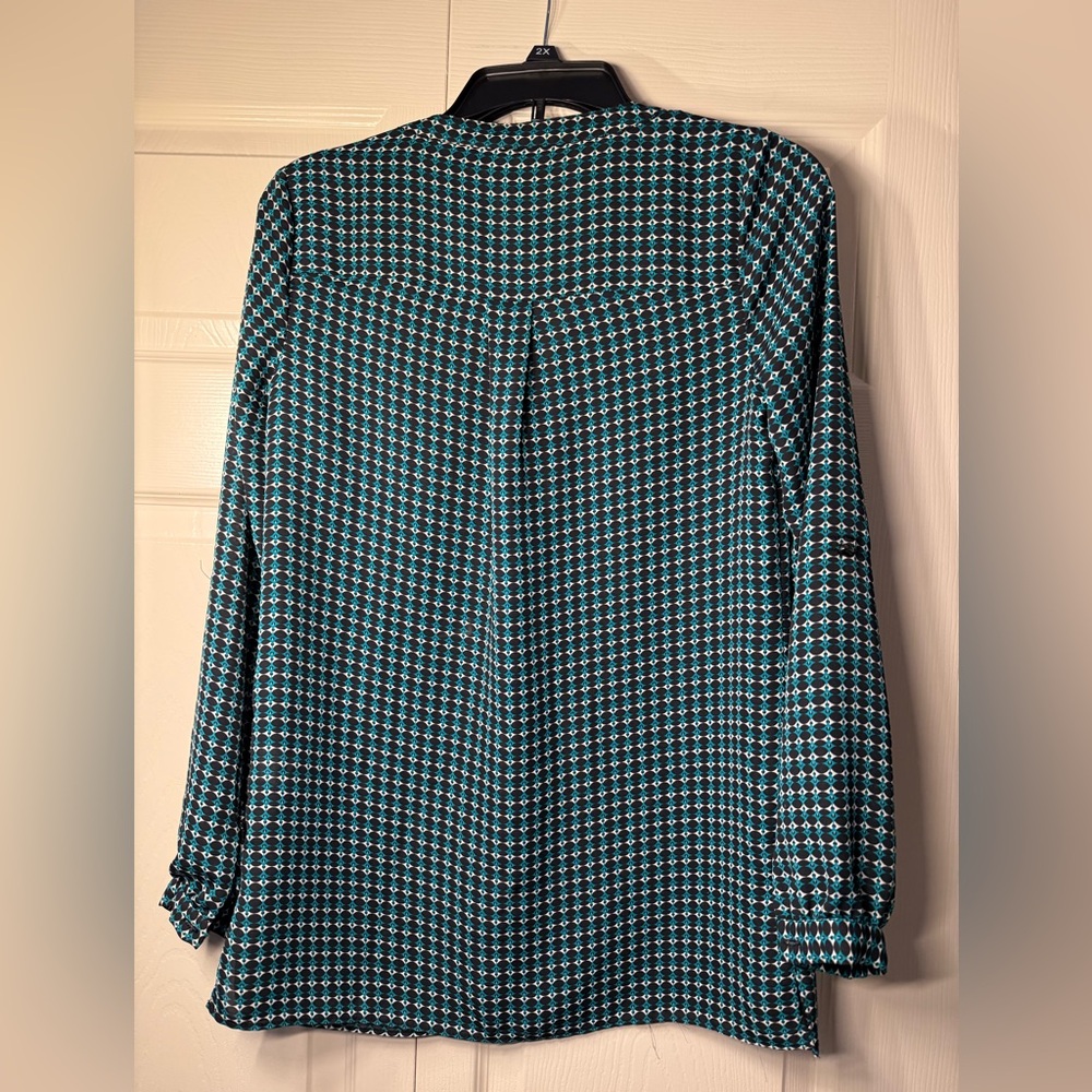 Laundry‎ Shelli Segal Multi-Color Long Roll Tab Sleeve Tunic Blouse - Picture 2 of 8